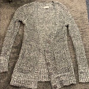 Black and white knit cardigan